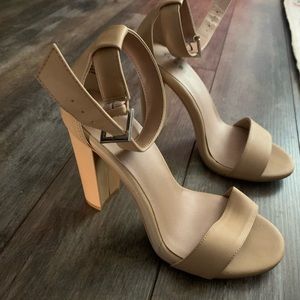 Torrid Heels in Nude 7.5 never worn WIDE